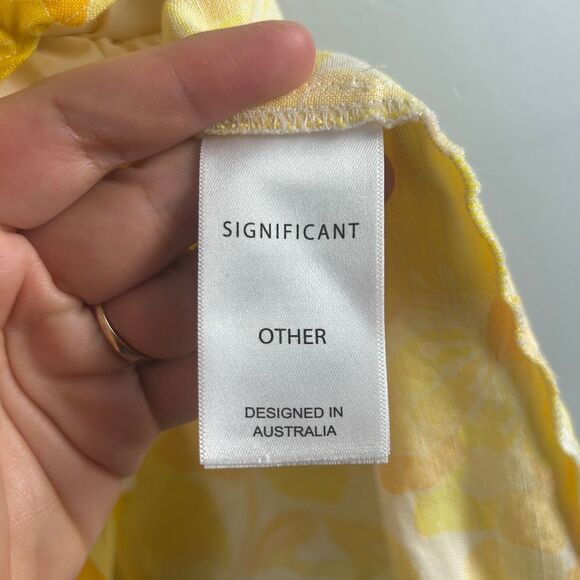 Significant Other Cutout Linen Floral Mini Dress Size US 4 - Picture 5 of 8